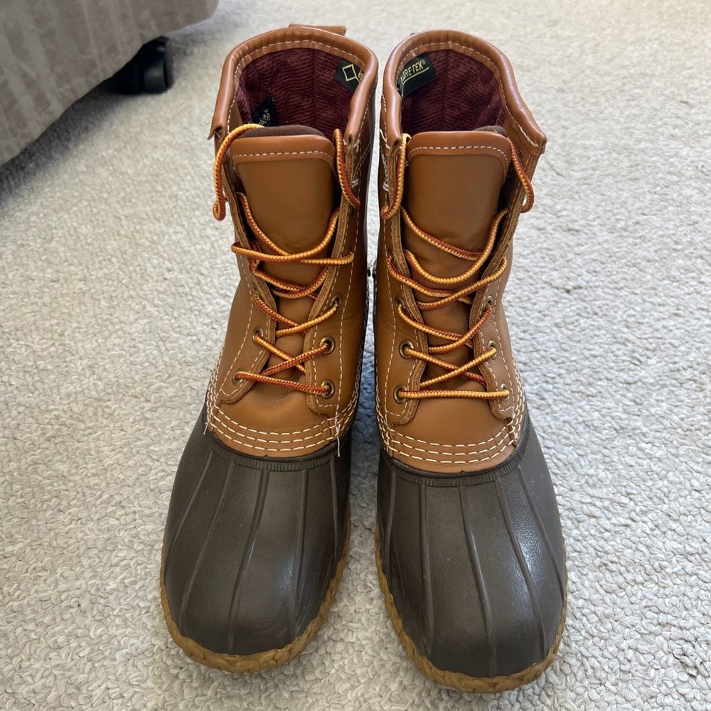 L.L. Bean Brown and Tan Winter 8”Boots GORE-TEX/Thinsulate